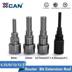 XCAN 1PC 6.35/8/12/12.7mm Shank Router Bits Collet Extension Rod for Engraving Machine Milling Cutter Tool Holders