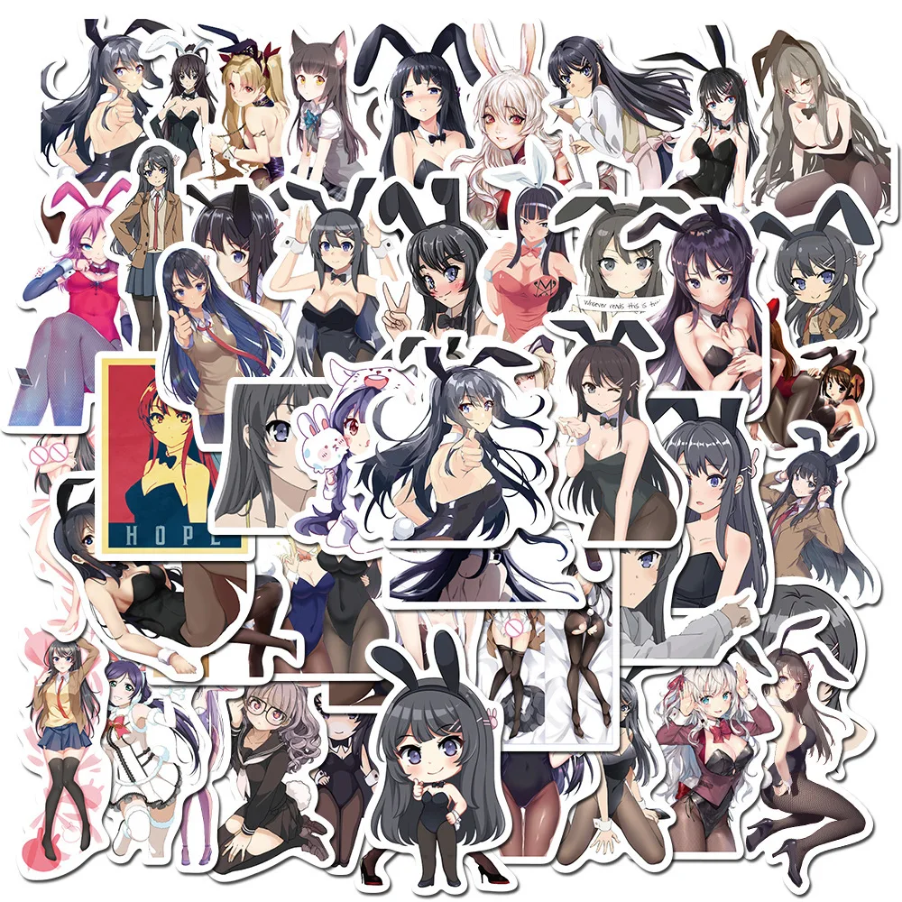 10/30/50PCS New Trend Anime Image Sexy Bunny Girl Graffiti Interior  Decoration  DIY Waterproof Sticker Children Toys Wholesale