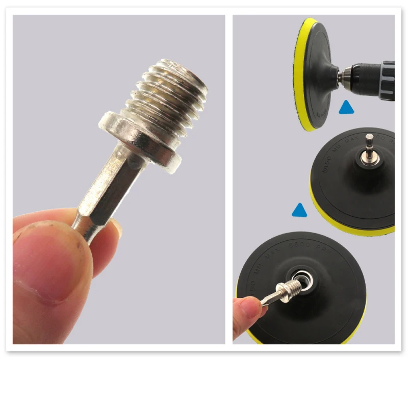 1PCS Electric tool accessories self-adhesive disc polishing disc connecting rod hexagonal electric drill conversion head M14