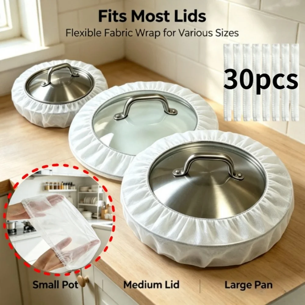 30 PCS Lazy Pot Lid Moisture Absorption Relief Cover, which can be stretched to 50CM. Does not include the pot lid.