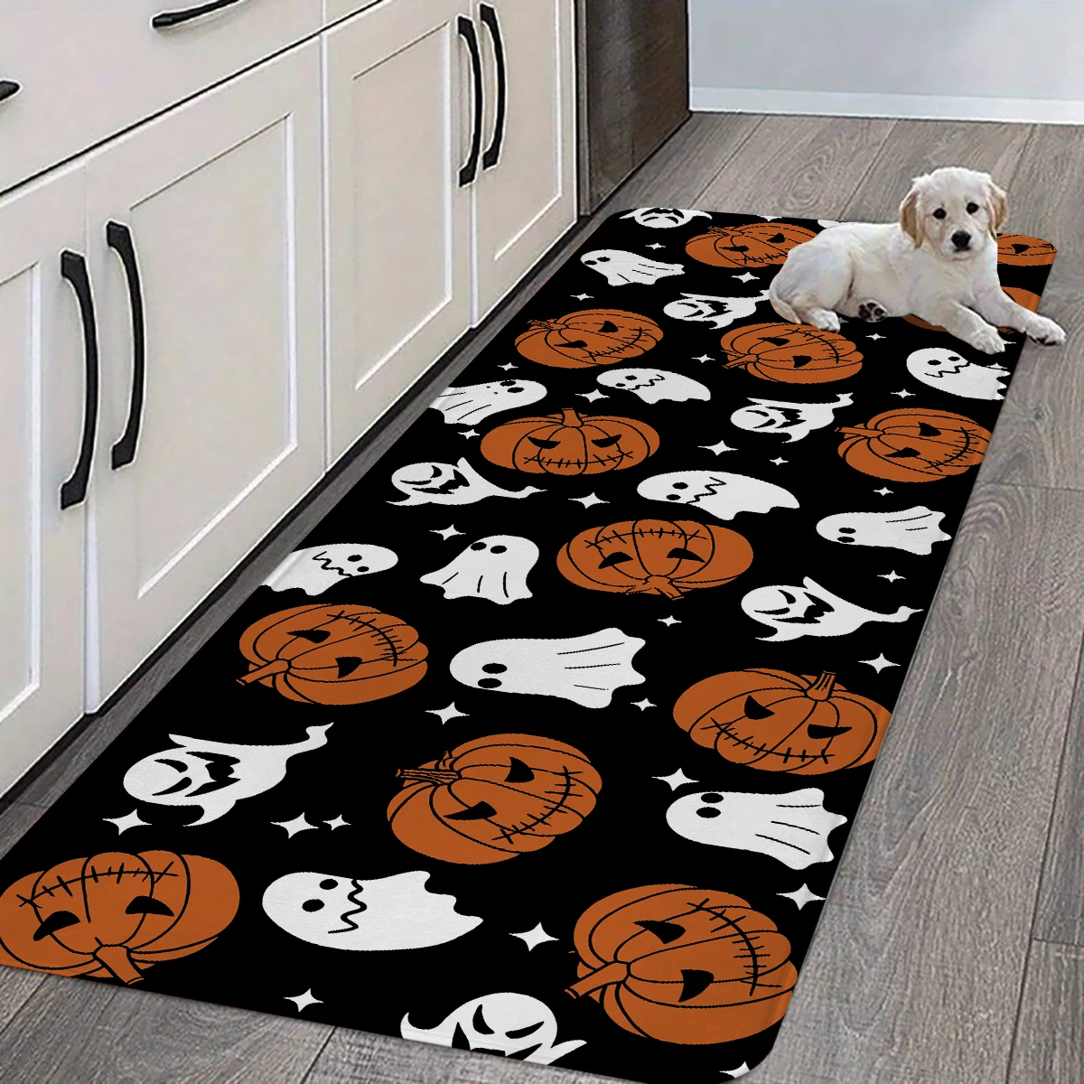 1/2/3 قطعة مجموعة سجادة أرضية بتصميم شبح الهالوين وعيد الموتى، سجادة مطبخ لتزيين المنزل، مناسبة للمطبخ،
