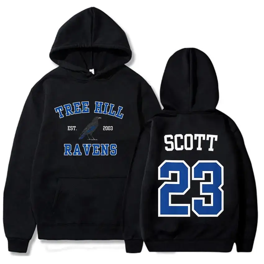 Women Hoodies TREE HILL RAVENS Scott23 Graphic Sweatshirts With Pocket Keith Scott Body Shop Pullovers Sudaderas Para Mujer Male