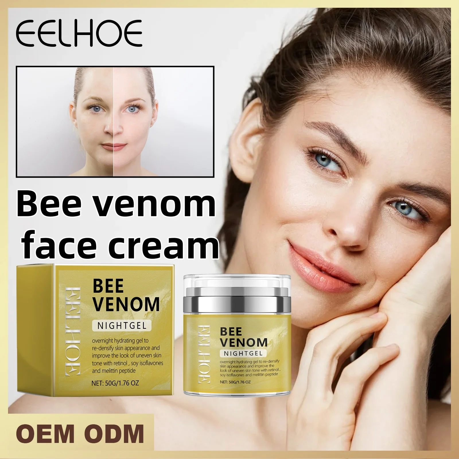 Bee Venom Face Cream Facial Firming Cream Hydrating Moisture Brightens Skin Tone And Delicate Skin Facial Care Products 50g