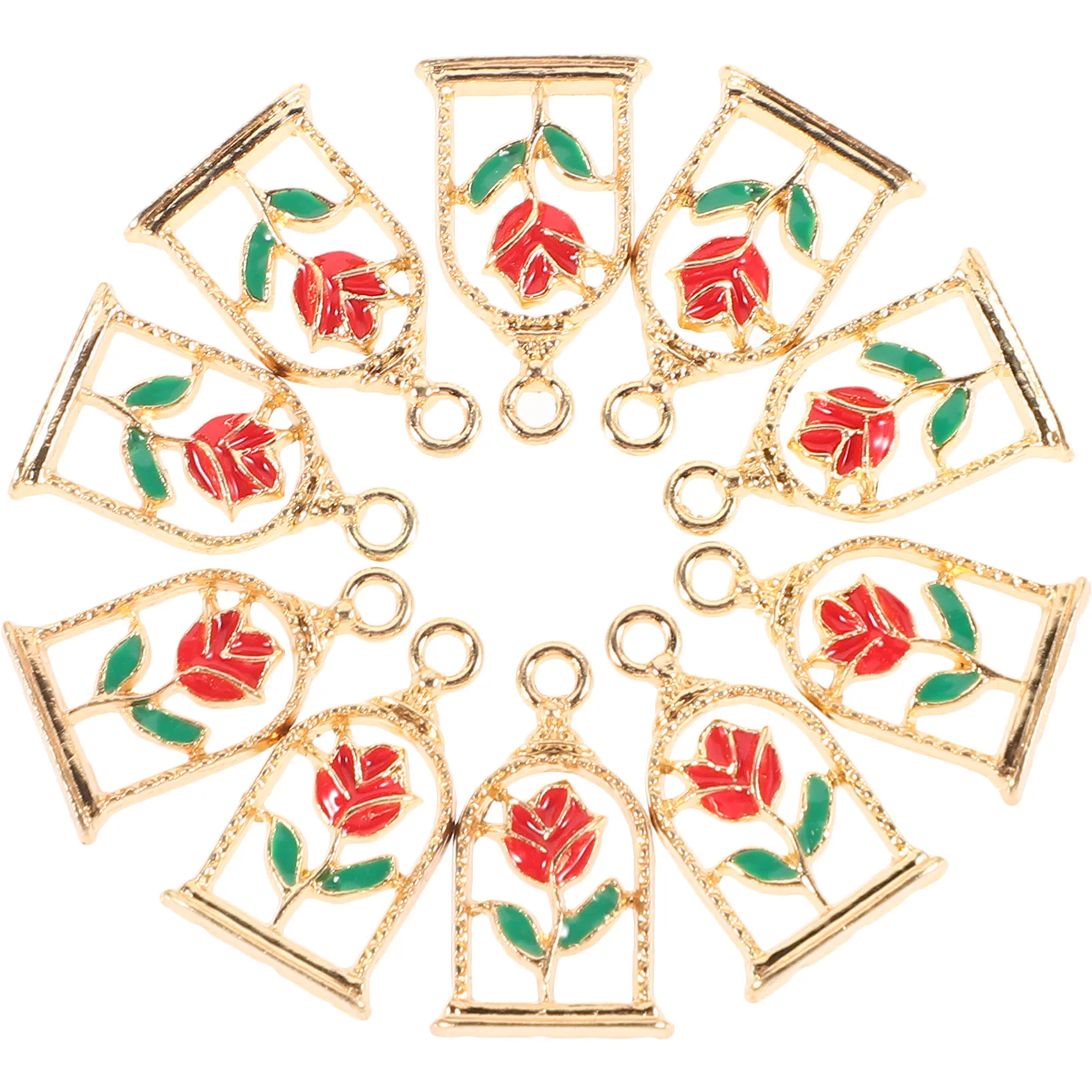 

10Pcs Rose Flower Metal Pendants DIY Jewelry Making Charms for Earrings Necklaces Bracelets Alloy Craft Accessories