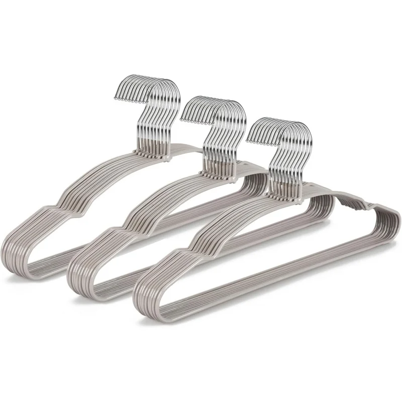 

TOPIA Metal 30 Pack, Non Slip Clothes Hangers Space Saving, Heavy Duty Rubber Coated Wire Hanger For Coat, Shirt,