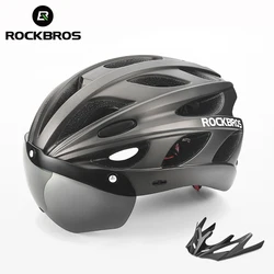 ROCKBROS Bicycle Helmet EPS Ultralight Outdoor MTB Adjustable Men Women Visor Bike Helmet Split Integrally-Molded Cycling Helmet