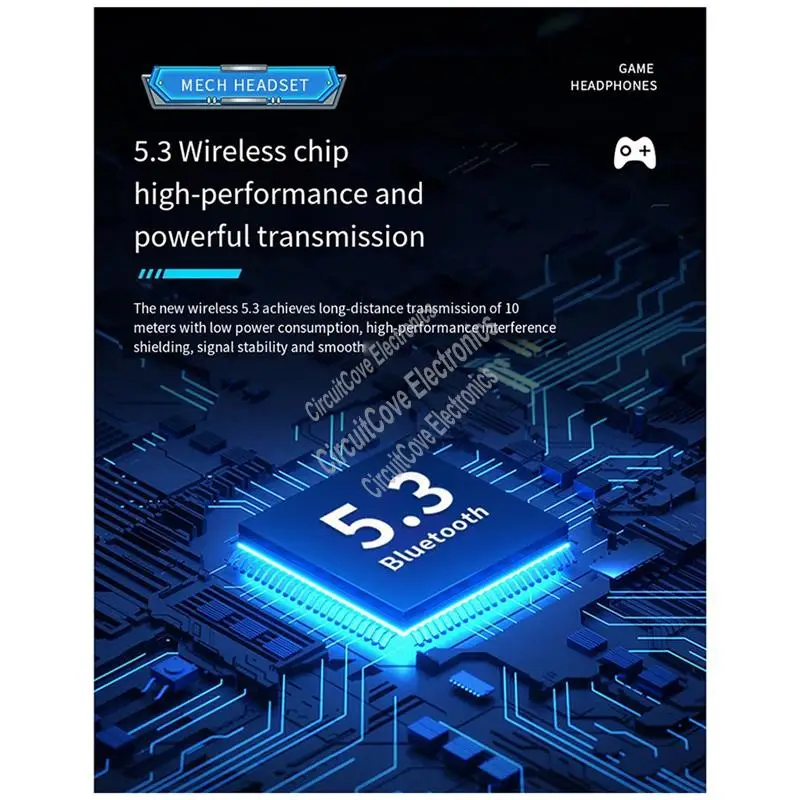 

Беспроводные Bluetooth-наушники Mecha Style JR06, цифровой дыхательный светильник, наушники для киберспорта с высоким качеством звука-A09I