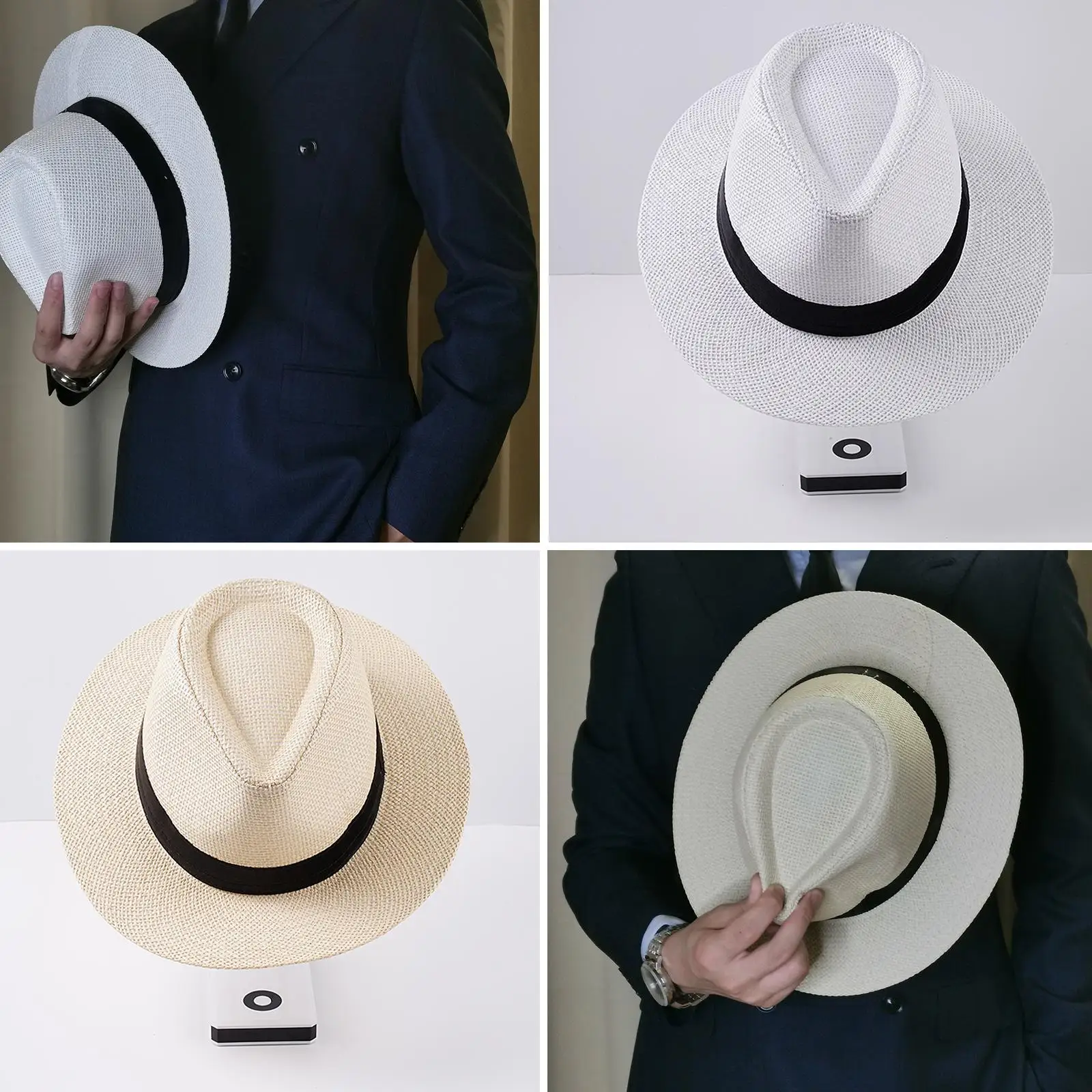 Hat Straw Hat Performance Animation Cosplay Sun Protection Beach Sun Straw Jazz Band Hat Cowboy Fedora Hat Gangster