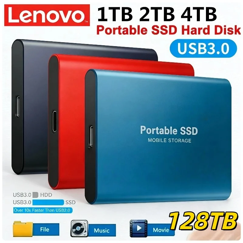 

Внешний SSD-накопитель Lenovo High Speed 500 ГБ, 2 ТБ, 4 ТБ, 8 ТБ, 16 ТБ, USB 3.1, 2,5 дюйма, портативный жесткий диск для ноутбука и PS4