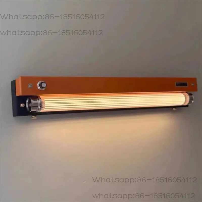 Art Design LED Wall Lamp Switch Dimming New Style Orange Black Metal Clear Acrylic Tube Sconce for Bedroom Parlor Shop