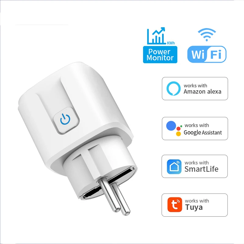 Smart Plug WiFi Socket EU 16A/20A With Power Monitor Timing Tuya Smart Bluetooth Life APP Control Work with Alexa Google Home