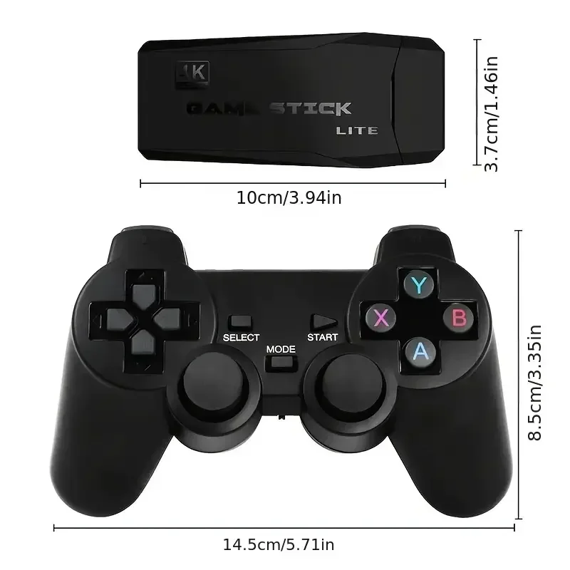 M8 TV Game Console 2.4G Wireless Controller Built-in 20000+64GB Double Joystick 4K HD Retro Suitable for PC, Android, TV USB