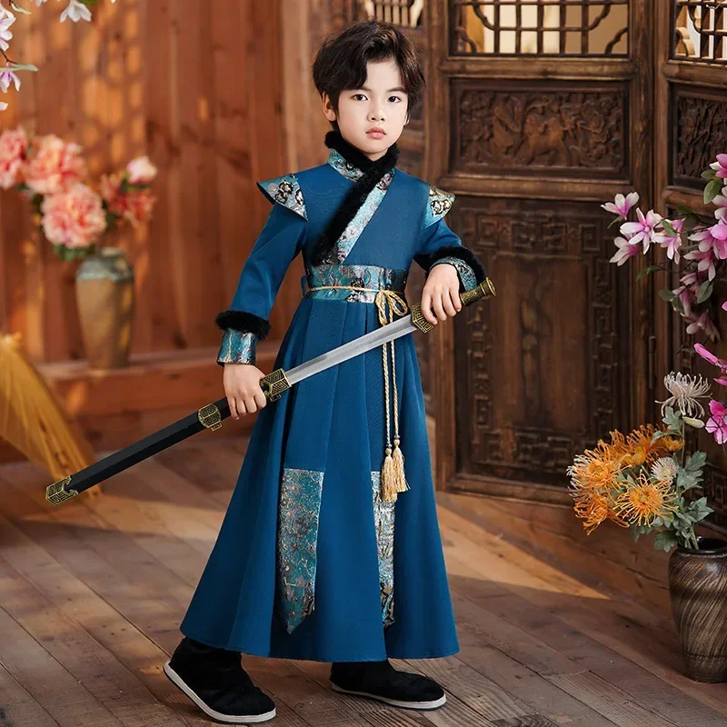 

AOSHIYA Boys Winter Hanfu Stage Outfit Chinese Dress Baby Boy New Year Tang Suit Children Ancient Chinese Traditional Costume Fo