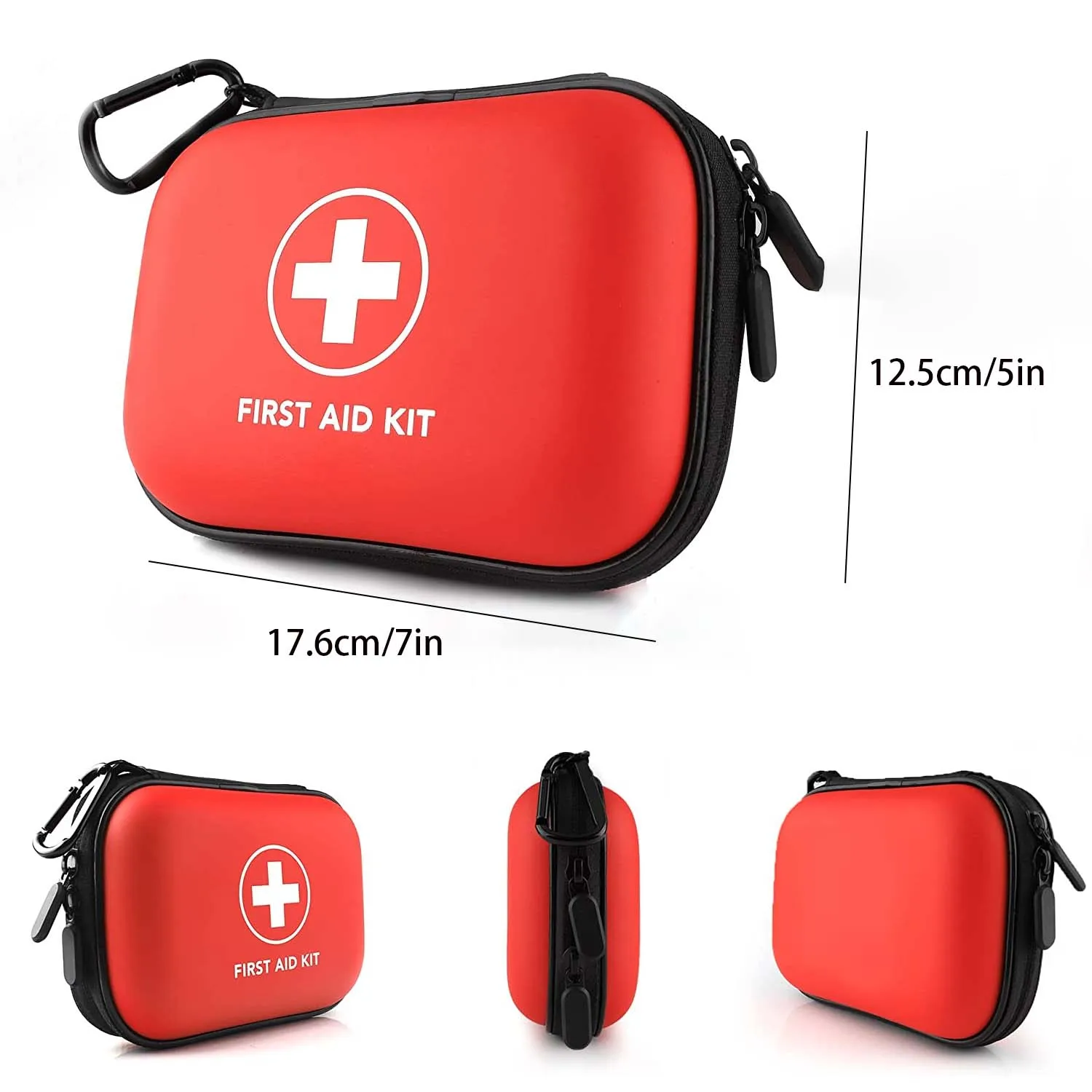 Mini First Aid Kit, Water-Resistant Hard Shell Small Case-Home, Office, Camping, Hiking, Car，Empty box only, no tools, medicine