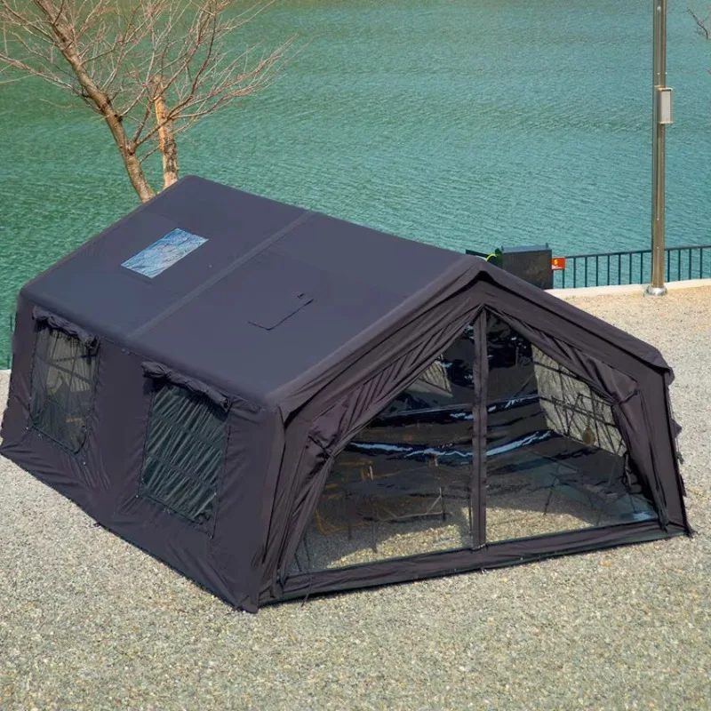 Large Inflatable Camping Black Tent Pop up Family Dome Tent for Outdoor Picnic Hiking