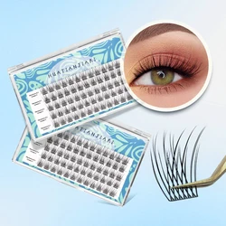 Natural Cluster Lashes para Extensão de Cílios Individuais, Pacotes Segmentados, Cílios Postiços Suaves, C Curl, 60 PCs