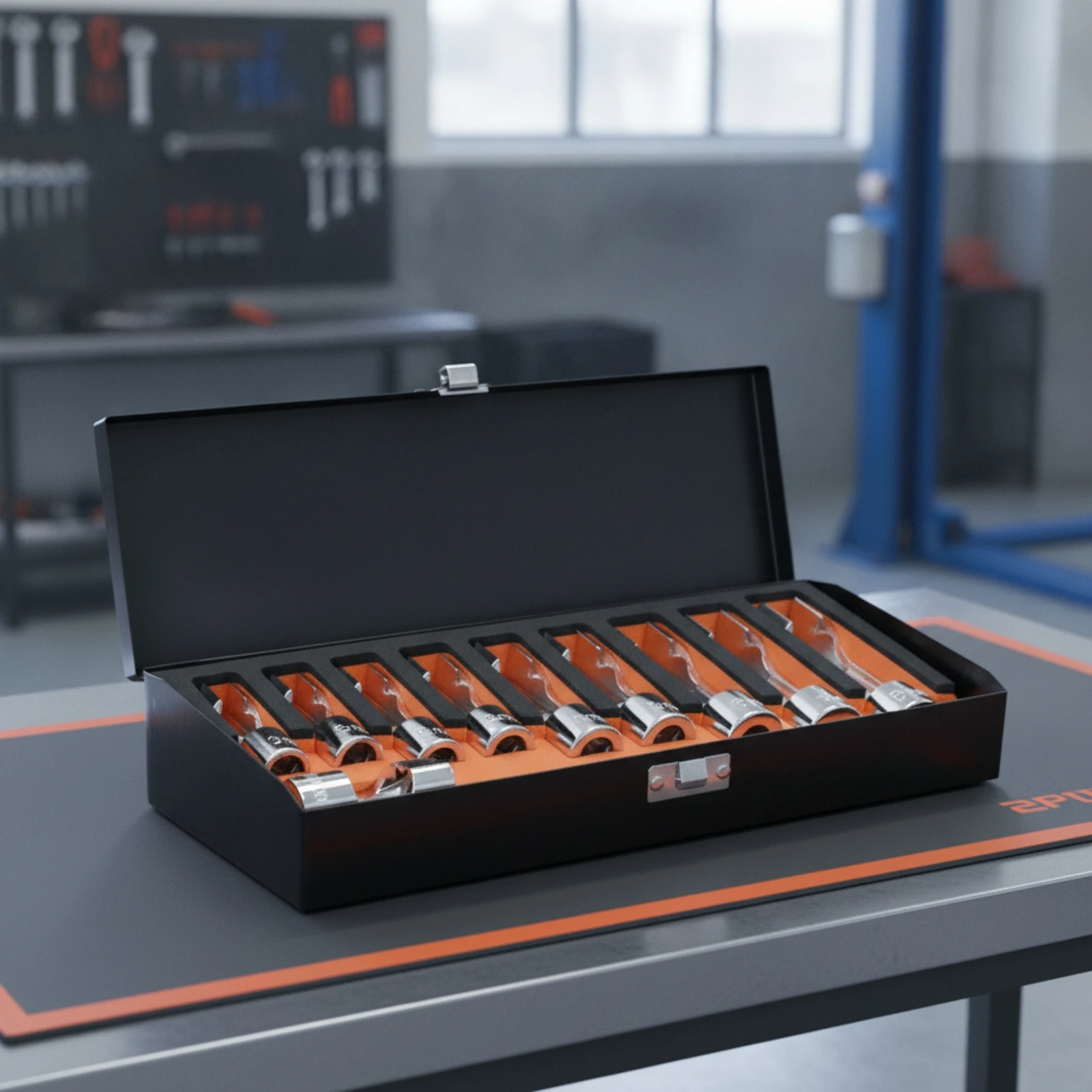 Open-End Socket Wrench with Case Portable Oil Pipe Socket Wrench Offset Spanner Professional Tool Compact for Mechanics