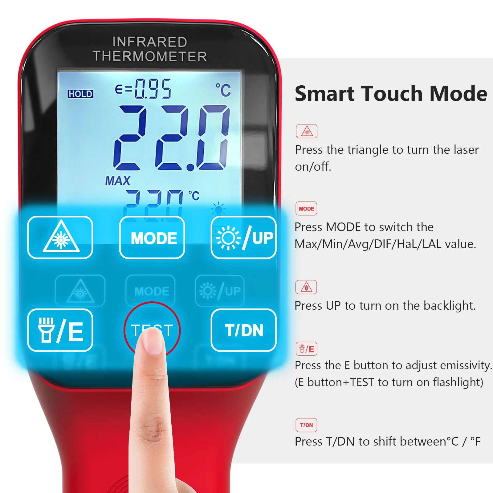 Non-contact Infrared Thermometer Instruction Manual – Quick Start, Maintenance & Specifications