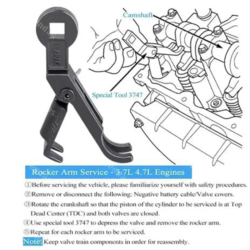 New valve spring compressor rocker arm disassembly support, suitable for 3.7 and 4.7 liter engines 1999-2013