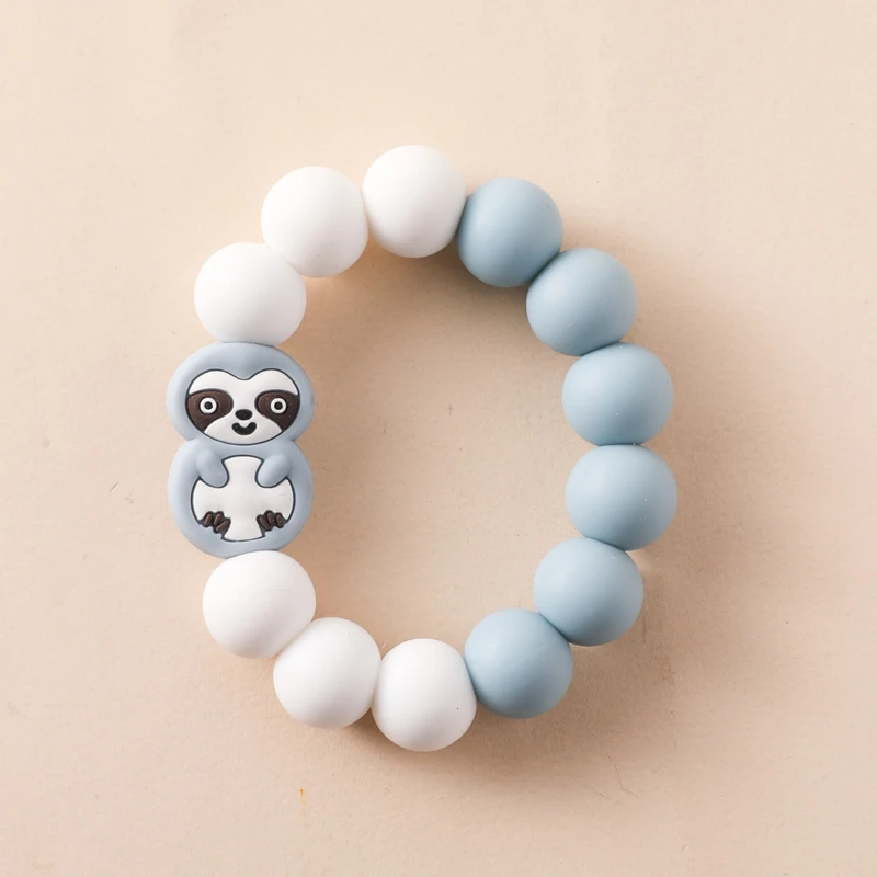 Baby Silicone Teether Ring BPA Free Food-grade Bracelets For Newborn Baby Teething Toy Adornments For Cute Wear Soft Chewing Gum image 6