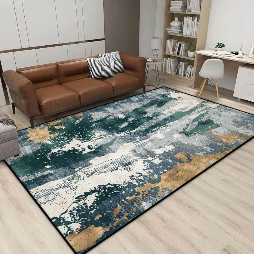 

Simple Abstract Style Antiskid Carpet Living Room Easy Cleaning Soft Room Area Decoration Rug Machine Washable Coffee Tables Mat