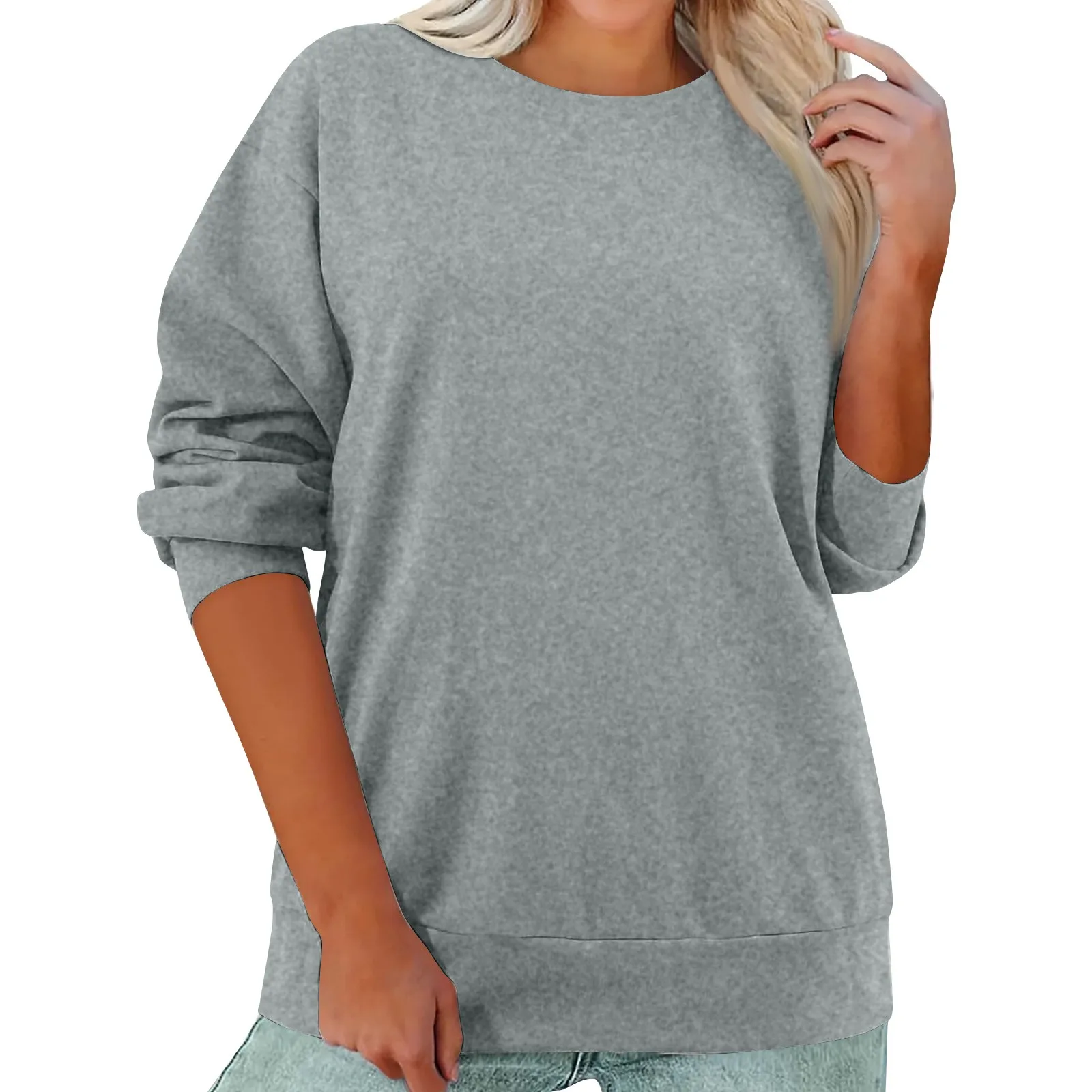 y2k Casual Solid Sporty Women's Pullover, Round NeckLong Sleeve Daily Wear 2024 Women Pullover Spring Summer sudaderas de mujer