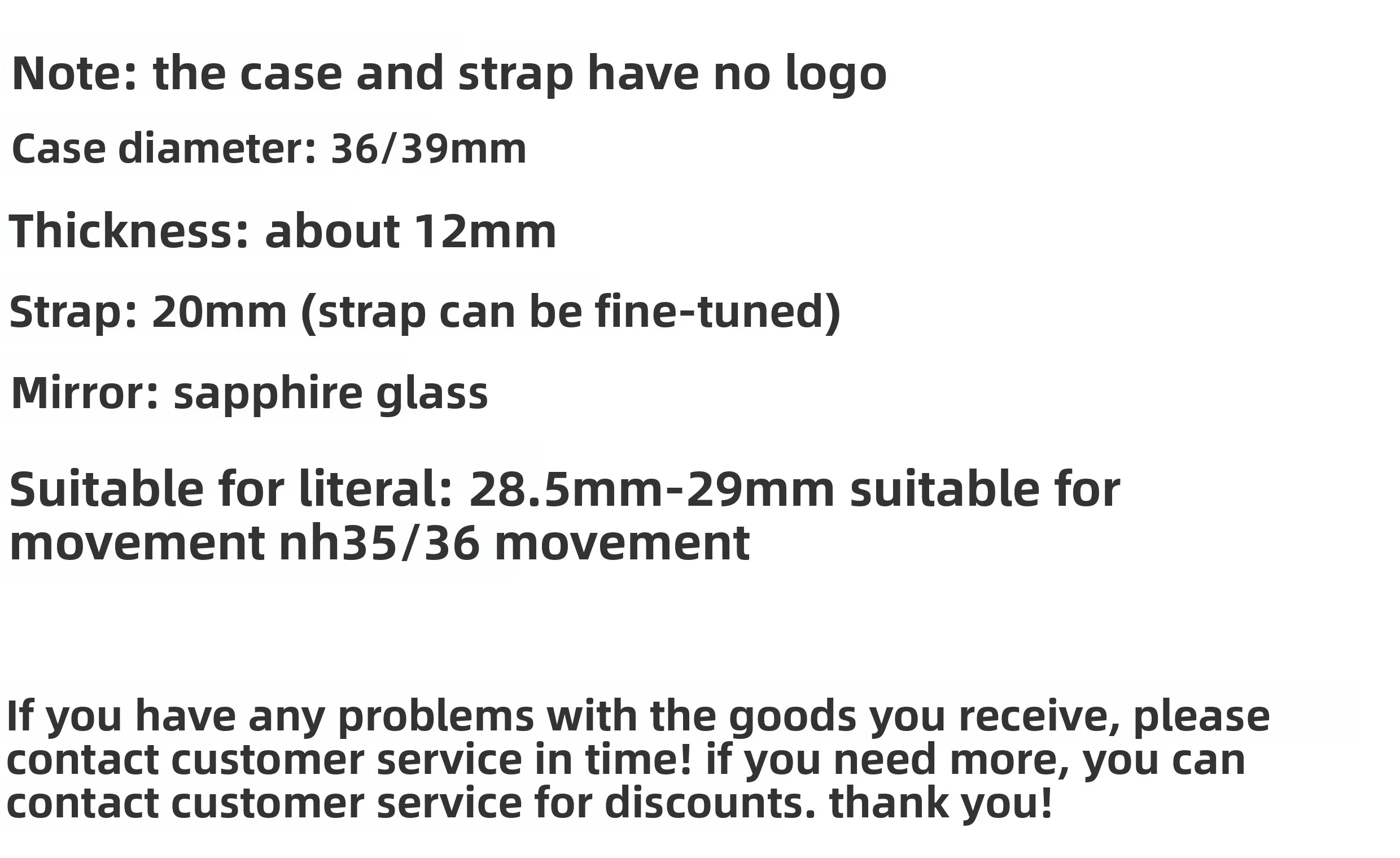 อุปกรณ์ตกแต่งนาฬิกาสำหรับตัวเรือนนาฬิกาแบบ Dog Teeth Ring Log ขนาด 36/39 มม. ตัวเรือนและสายสแตนเลสสำหรับกลไก NH35/36