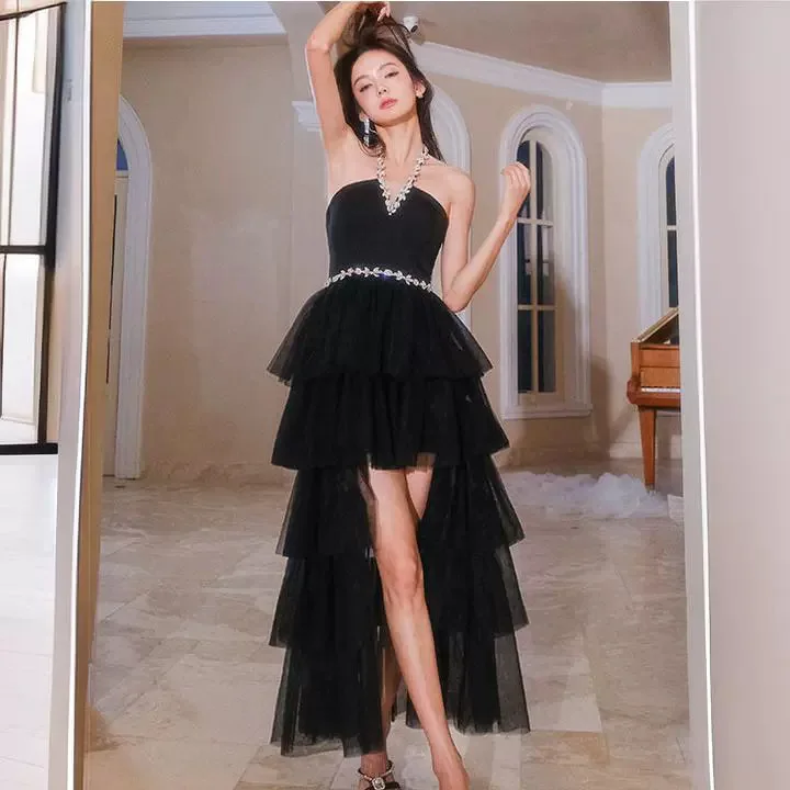 

Sexy Diamond Embedded V-Ne Bla Me Dr Evening Gown Birthday Par New 2024 Ne Hanging Strapl High Waist Lon...