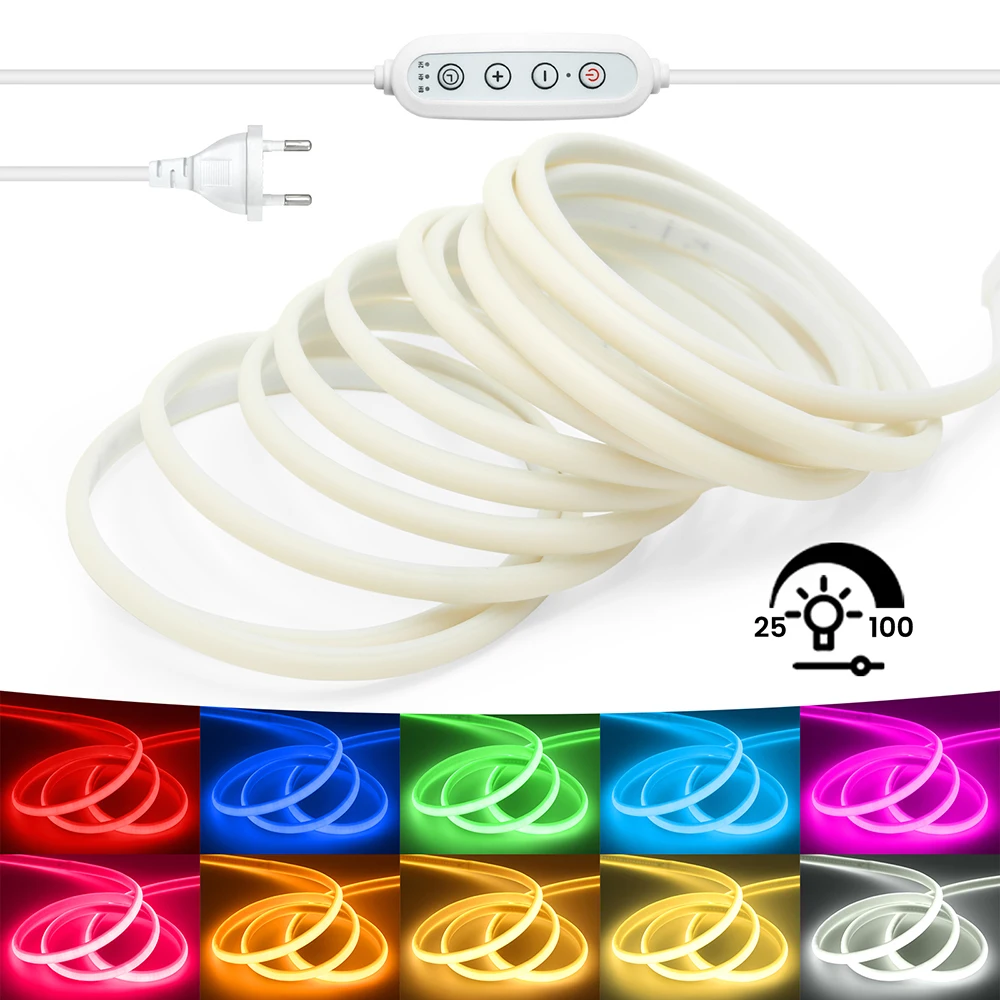

Комплект питания светодиодной неоновой ленты с 4 клавишами и диммером таймера для настенного потолочного освещения, 10 цветов, 288 светодиодов, гибкий водонепроницаемый