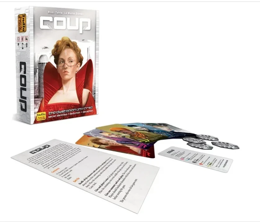 Indie Boards and Cards | Coup | Card Game | Ages 14+ | 2-6 Players | 15 Minute Playing Time