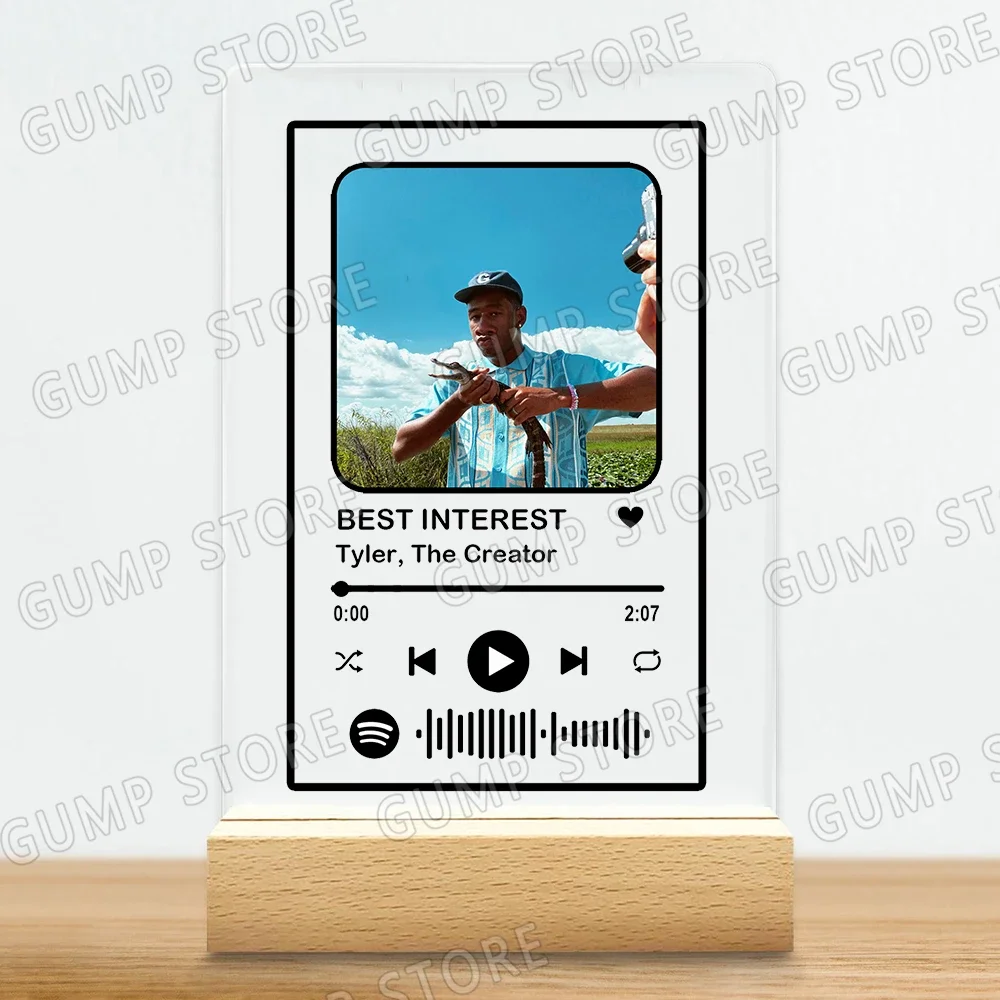 Hot Rap Singer Acrylic Music Plaque Song Playlist See You Again Chromakopia Flower Boy Gifts Home Decor Office Desk Decoration