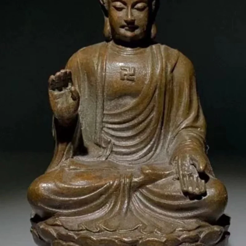 Sakyamuni Mani Estatua de Buda Adorno Gran Sol Amitabha Buda Bronce Oferta Colección Antigua