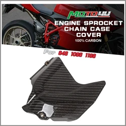 MOTO4U For Ducati 848 1098 1198 100% Carbon Fiber Engine Sprocket Chain Case Cover Fairing Cowl Twill Motorcycle Modification