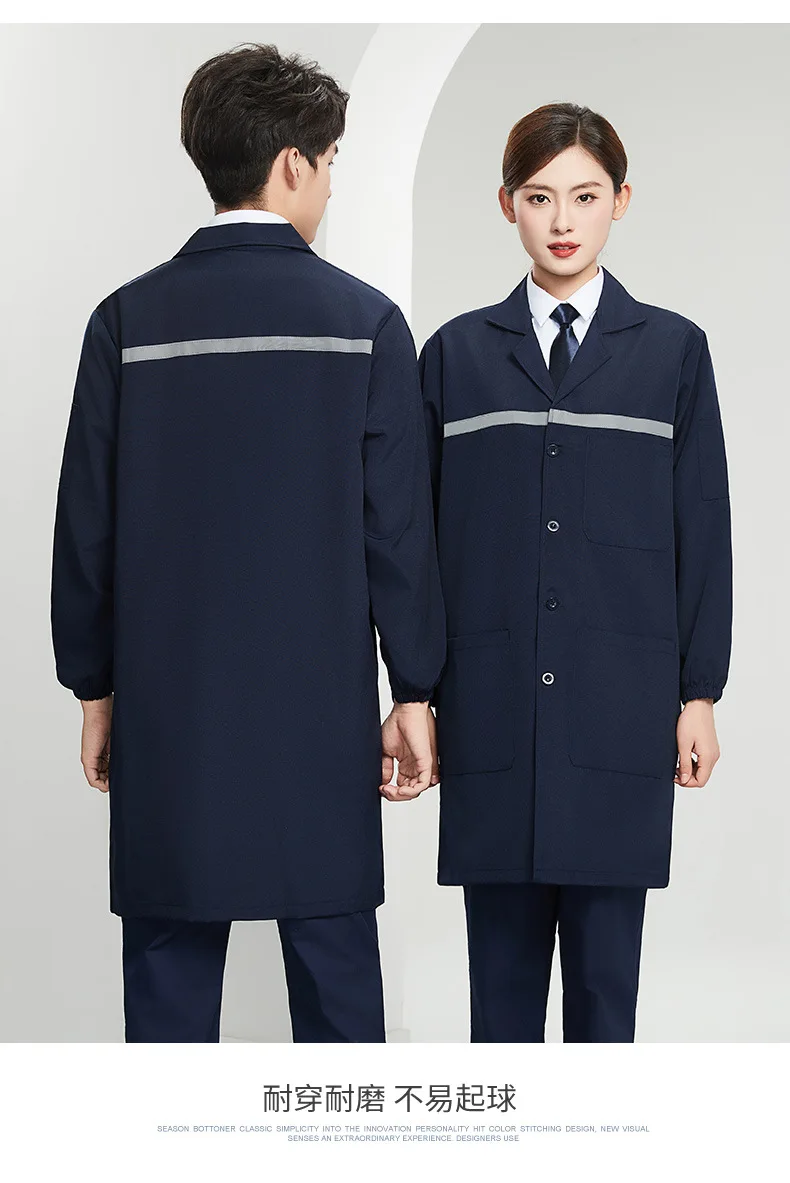 Arbeitsanzug Hi Vis Sicherheitsoverall Food Factory Uniformen Staubdichter Overall Laborkittel Blau Weißer Mantel Anzug Warehouse Porter Outfit
