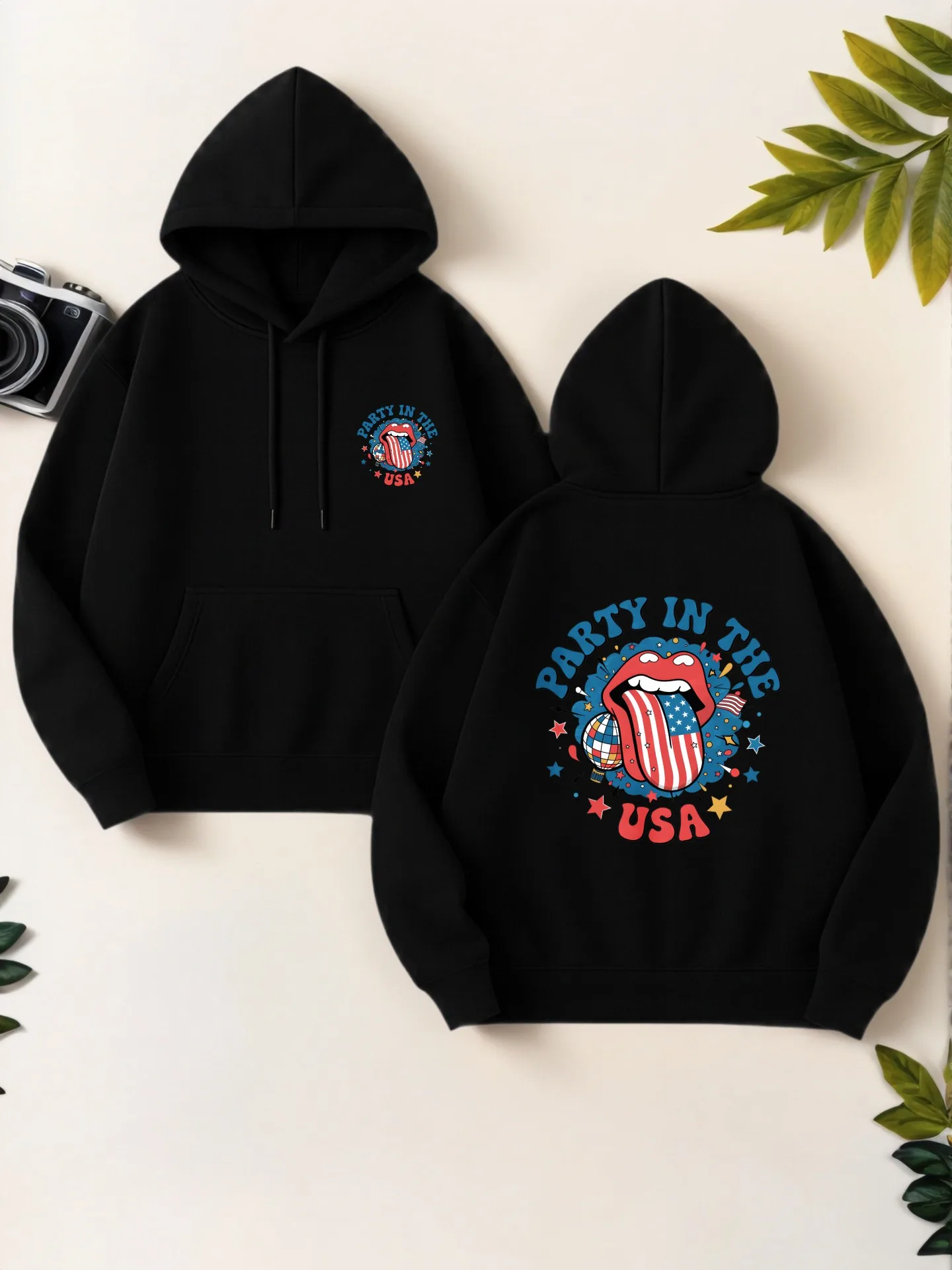 

Graphic Hoodie Women, USA - Themed Print, Streetwear Style, Soft Fabric, Casual Everyday Wear, For Young Men