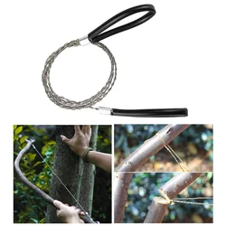 Portable Stainless Steel Pocket Wire Saw with Finger Handle Manual Cutting Chain Saws Outdoor Camping Hiking Travel Tool