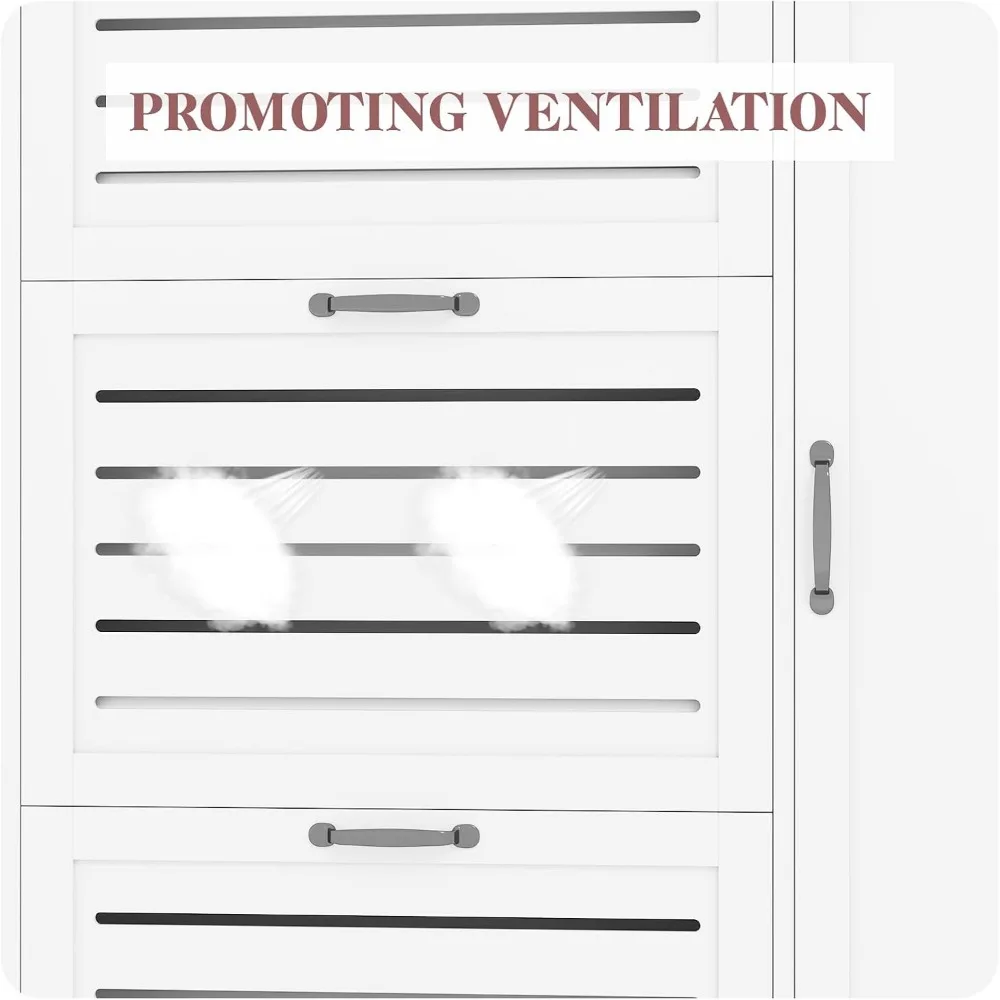 خزانة أحذية مدمجة مع 3 أدراج قابلة للطي، وأرفف قابلة للتعديل، ورف أحذية بباب لتنظيم المدخل والخزانة