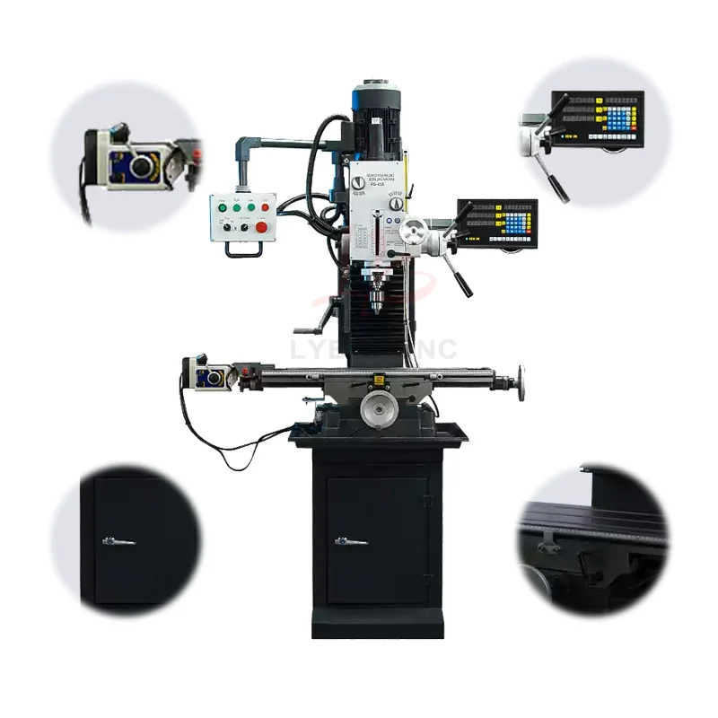 Máquina perforadora y roscada LY-45S para perforar y mecanizado de metales Pantalla digital de tres ejes Elevador de cabezal automático para ranurado