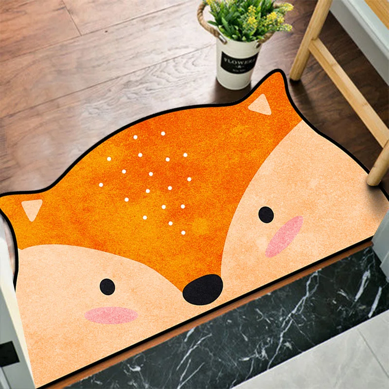 

Water Absorbent Cartoon Bathroom Mat Customizable Entrance Door Mat Non Slip Floor Rug for Bathroom Home Decor Polyester Fiber