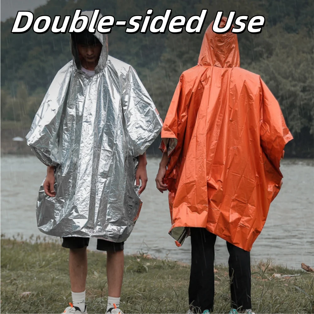 Emergency Raincoat Poncho Outdoor Waterproof Rainwear Aluminum Film Disposable Warm Thermal Survival Tools Camping Equipment