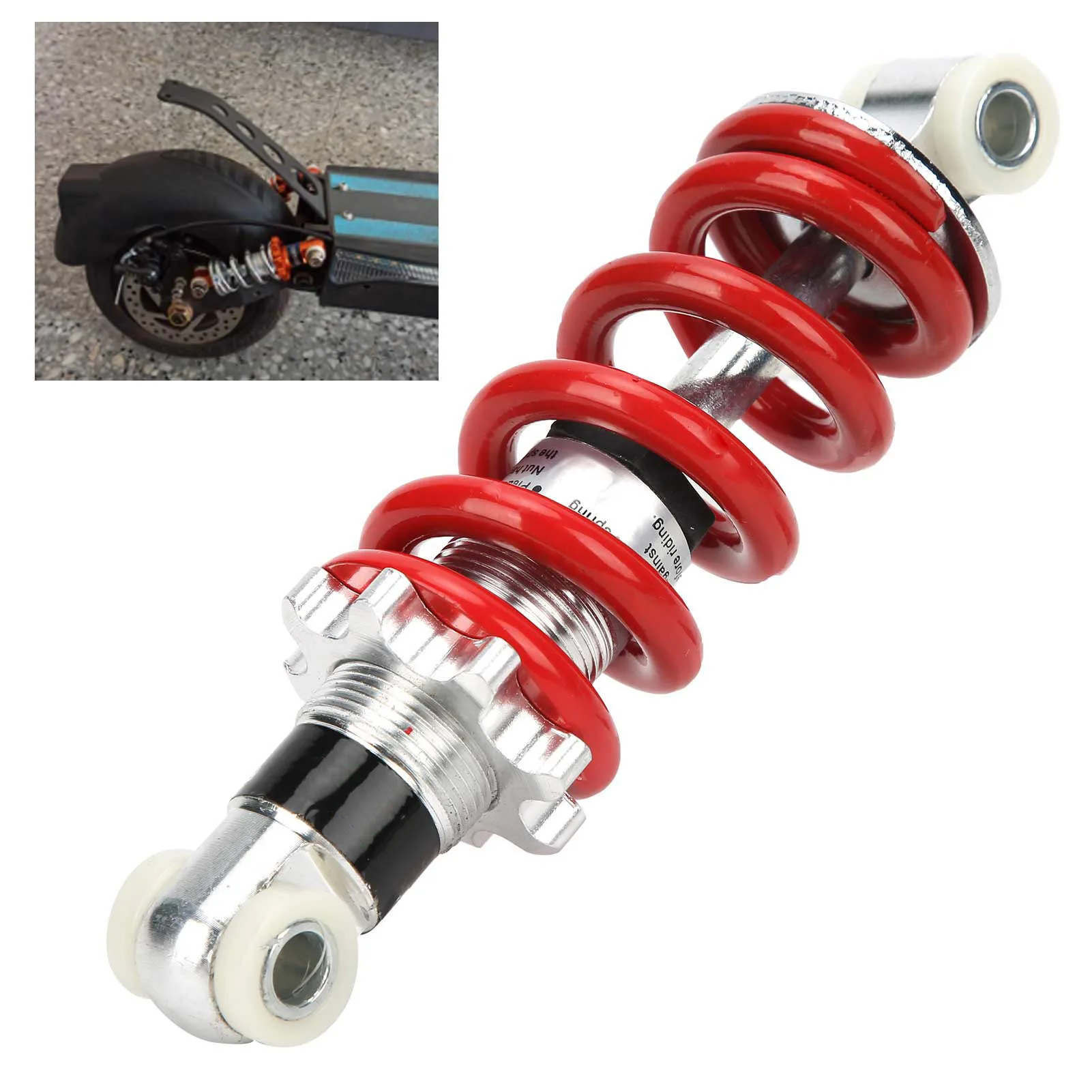 5.91in 750lbs/in Shock Absorber Suspension Damper for Electric Scooter Moped Mini Motorcycle Adjustable Spring Aluminum Alloy