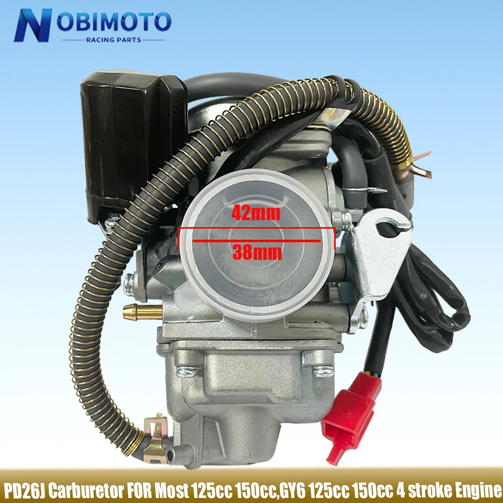 26mm Motorcycle PD26J Carburetor Choke With Electric Choke For Honda GY6 125cc 150cc Scooter ATV 4 Stroke Accessories Motocross