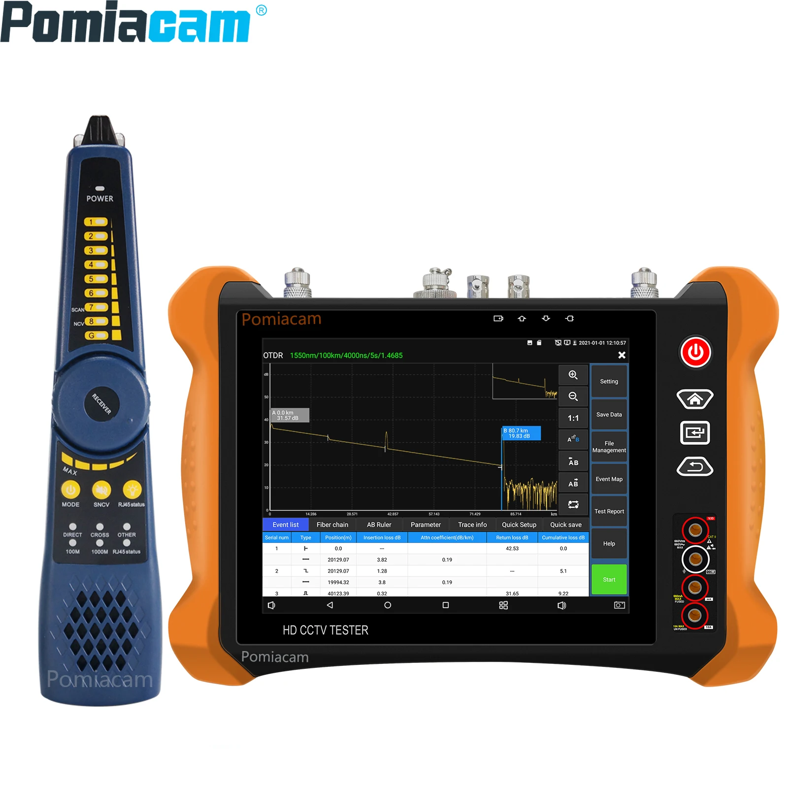 

MT-8000 OTDR CCTV Tester 8"Screen 8MP TVI CVI AHD IP CVBS Camera Test OTDR Fiber Optic Tester Built-in DMM OPM OLS VFL Event