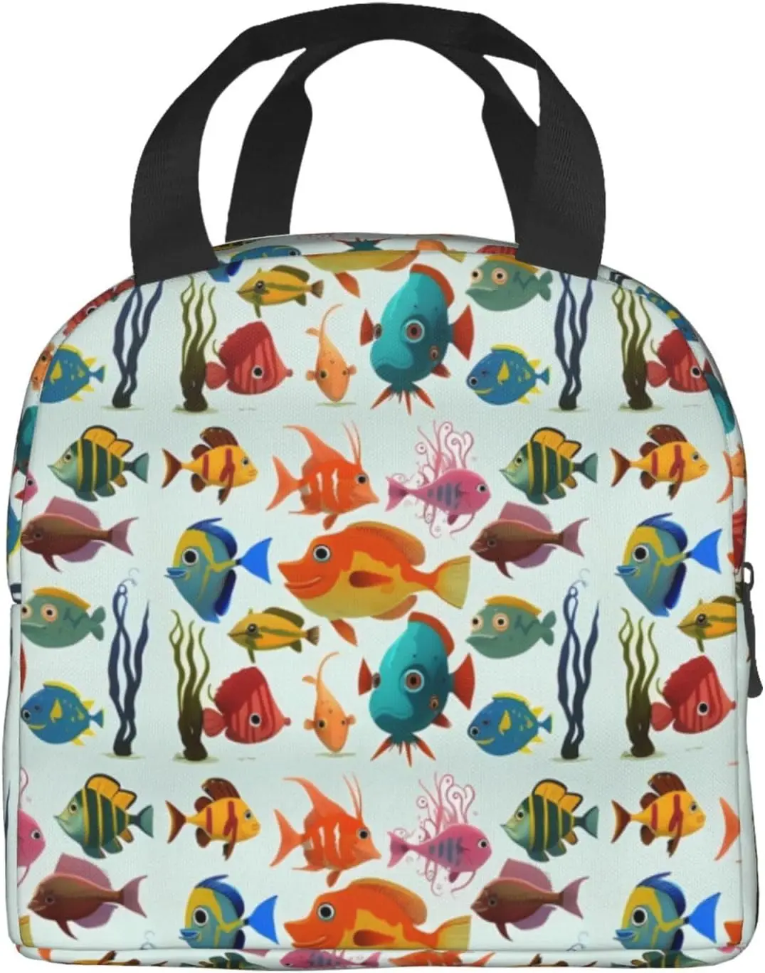 Submarine Fishs Cartoon Style Insulated Lunch Bag Thermal Freezable lunch Tote Waterproof Bento Lu nch Box Women Men Lun ch Tote