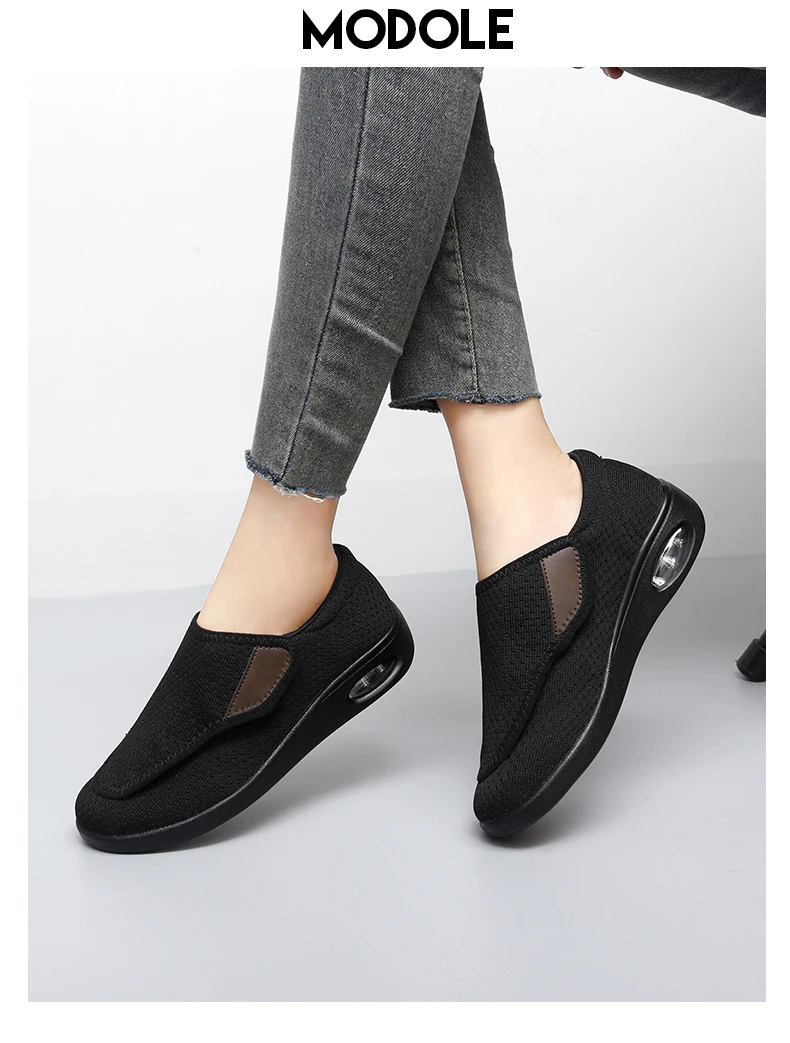 Damen-Sneaker, orthopädisch, für breite Füße, geschwollene Füße, lässige Damenschuhe, Einstellung der großen Zehen, weich, bequem, Diabetiker-Schuhe für Herren – Detail 11
