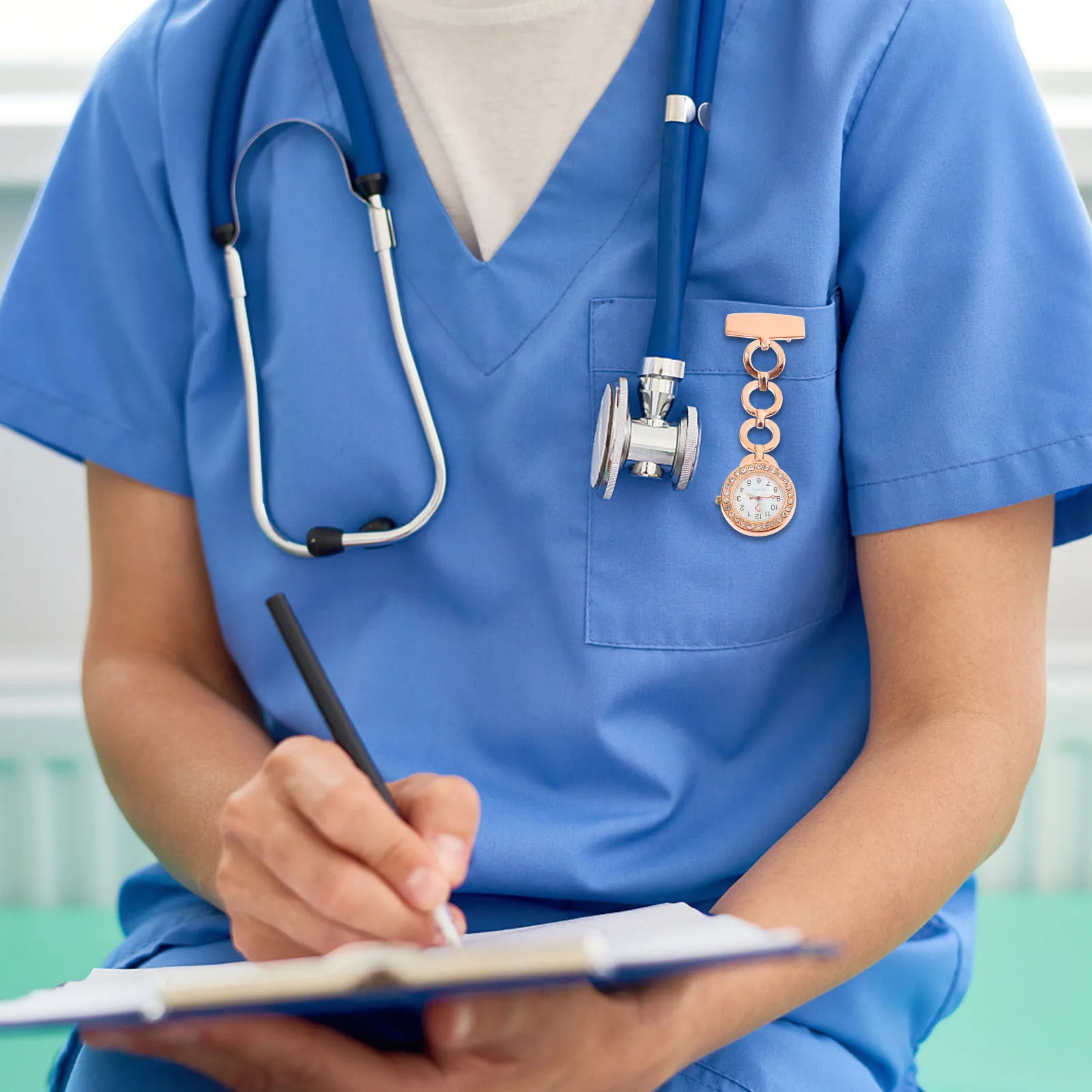 ساعة ممرضة إبداعية للأطباء، هدية طبية معلقة على الصدر، ساعة جيب للطلاب، إكسسوار عصري، هدية لعامل المستشفى #4