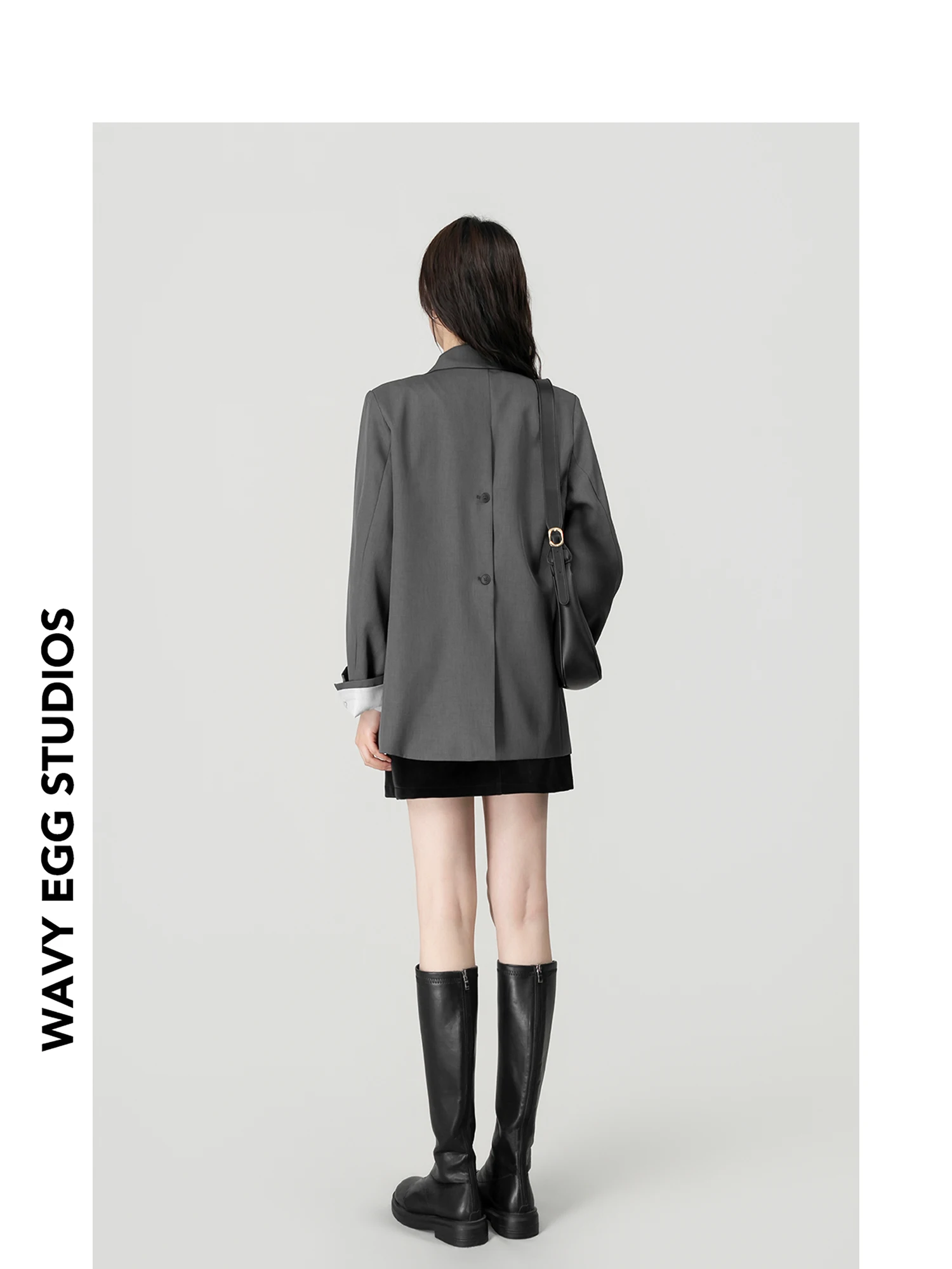 

Женский пиджак в корейском стиле с волнистым дизайном, весенний, с узлом, длинными рукавами, омолаживающий, модный, элегантный