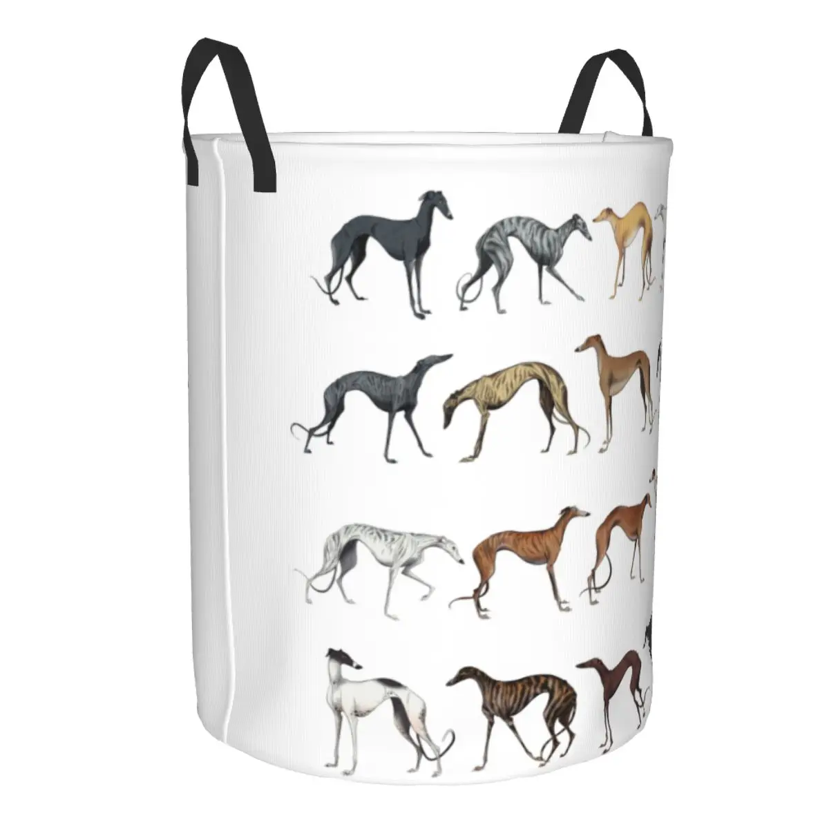 Custom Cute Whippet Sighthound Dog Laundry Hamper Large Storage Basket Greyhound Hound Kids Nursery Toy Organizer