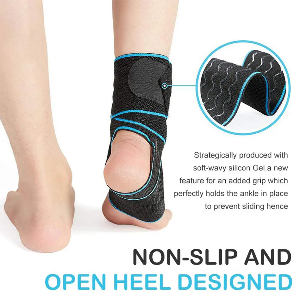 1 PCS Professional Sports Ankle Strain Wraps Brace Foot Bandages Elastic Ankle Support, Protector for Sport Fitness Running Gyms