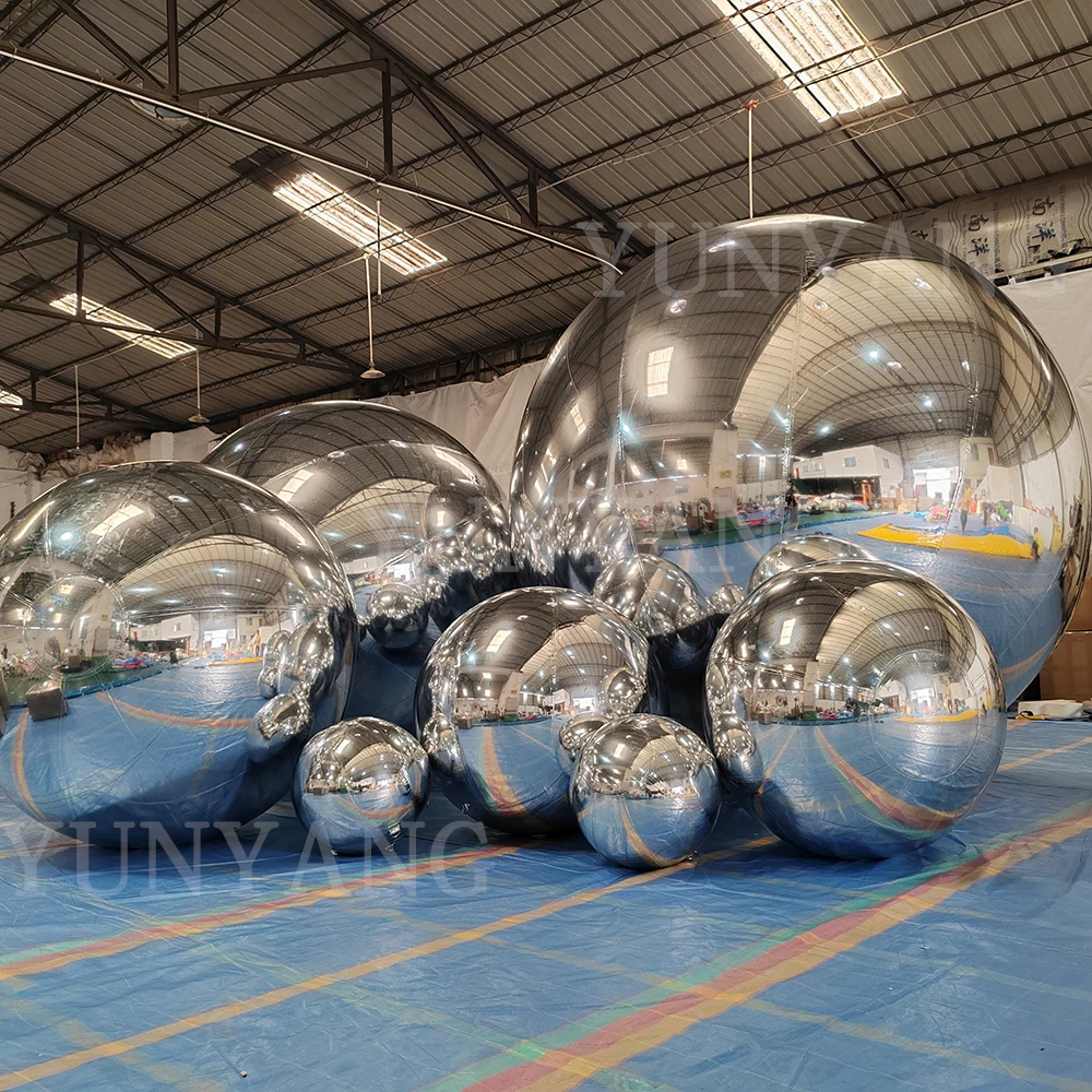 Big Shiny Balls Inflatable Mirror Ball PVC Inflatable Party Mirror Ball Sphere Inflatable Mirror Balloon For Sale